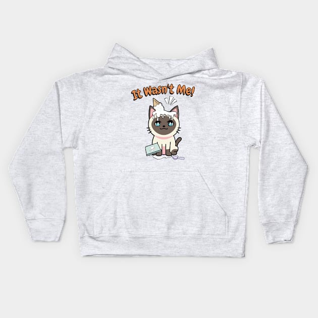 It wasnt me - Siamese cat Kids Hoodie by Pet Station